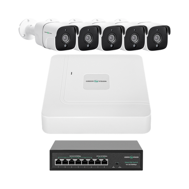 Комплект видеонаблюдения на 5 камер GV-IP-K-W87/05 5MP - Фото 1 Комплект видеонаблюдения на 5 камер GV-IP-K-W87/05 5MP - изображение 1