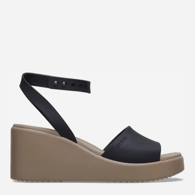 Женские босоножки Crocs Brooklyn Ankle Strap Wedge 209406-07H 37-38 (W7) 23 см Black/Mushroom (196265596393) 