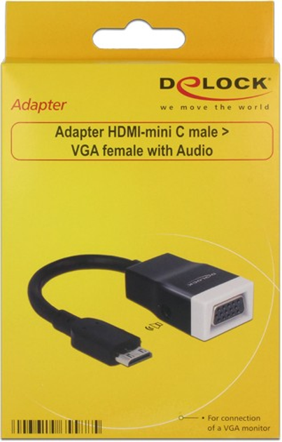 Адаптер Delock HDMI-mini C male - VGA female with Audio (4043619655885) - зображення 2