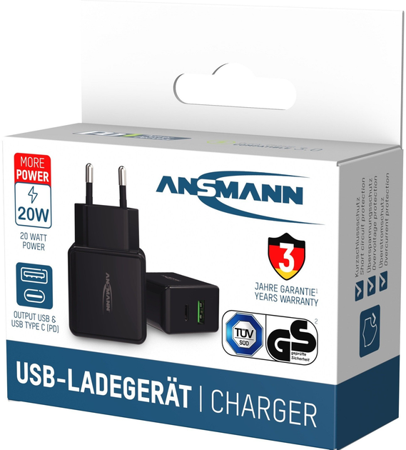 Мережевий зарядний пристрій Ansmann Home Charger HC218PD Black (4013674176557) - зображення 6