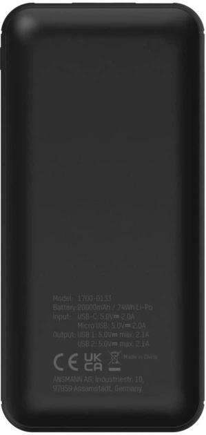 УМБ Ansmann PB212 20.000 mAh Black (4013674177769) - зображення 6