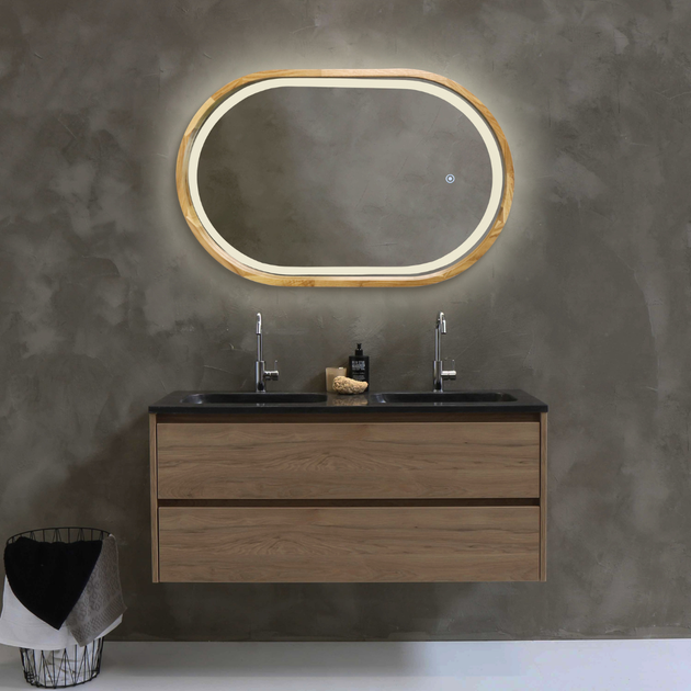 Дзеркало капсула дерев'яне з LED-підсвіткою Luxury Wood Freedom&nbsp;Natural Oak&nbsp;Дуб 50x80 см - зображення 8