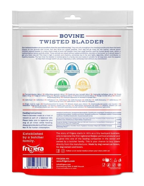 Ласощі для собак Frigera Natural Dog Chews Beef bladder 500 г (4022858617885) - зображення 3