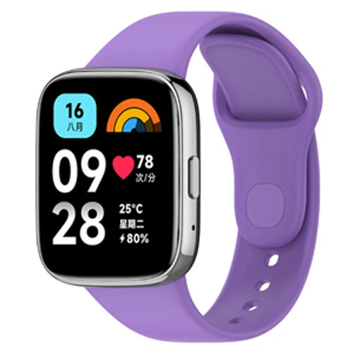 Ремінець для Xiaomi Redmi Watch 3 Active силікон кнопка бузковий - зображення 2