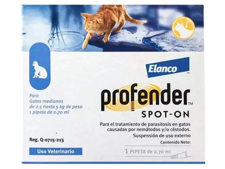 Краплі для захисту від гельмінтів Elanco (Bayer) Profender Профендер для котів від 2.5 кг до 5 кг (2 піпетки) - Фото 2 Краплі для захисту від гельмінтів Elanco (Bayer) Profender Профендер для котів від 2.5 кг до 5 кг (2 піпетки) - изображение 2