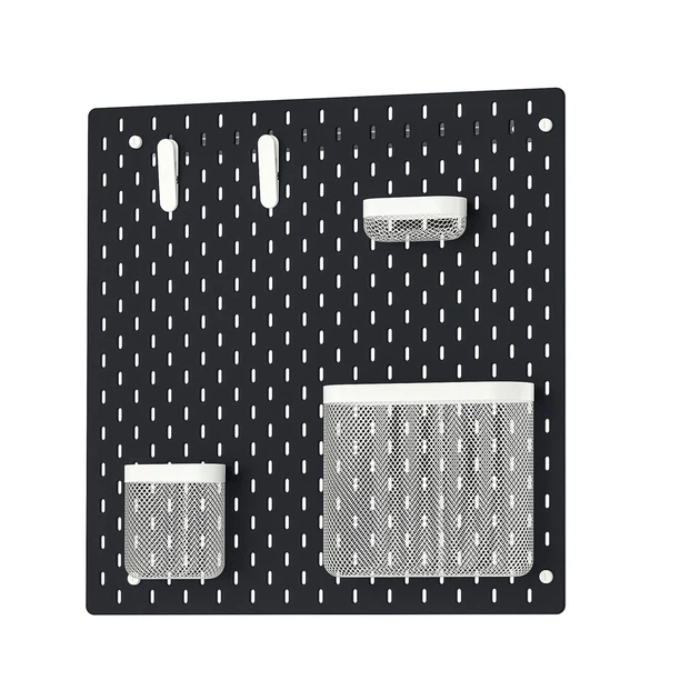 Комбінація перфорованих плит IKEA SKADIS чорний, 56x56 см, 595.159.45 - зображення 2