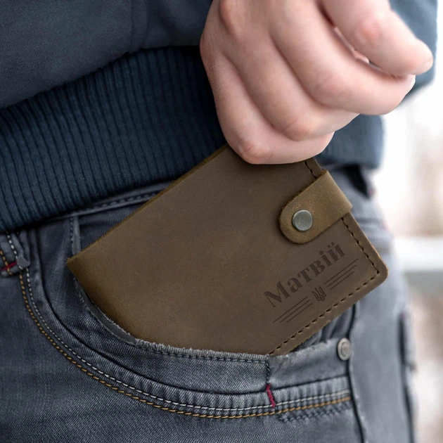 Гаманці з гравіюванням всередині на замовлення, Walnut, Malina Leather - зображення 4