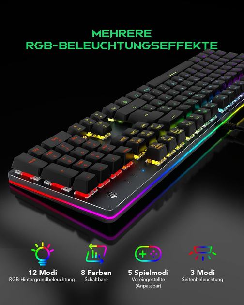 Ігрова клавіатура Black Shark SIXGILL K2 / Механічна / Blue Switches / RGB підсвітка / UKR / Black Б/В - зображення 2