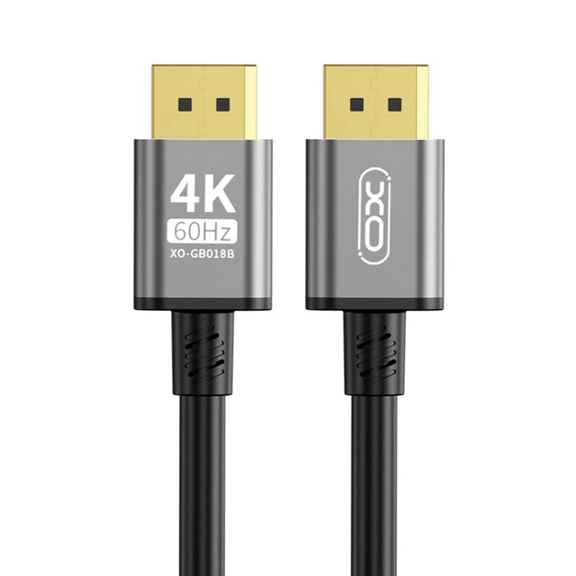 Кабель XO (GB018B-DP.tranish) DisplayPort-DisplayPort v1.2, 5м Tranish Чорний - Фото 1 Кабель XO (GB018B-DP.tranish) DisplayPort-DisplayPort v1.2, 5м Tranish Чорний - зображення 1