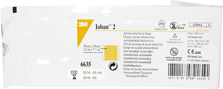 Антимікробна хірургічна плівка 3M Ioban 2 6635 №1 10 х 20 см (504612) - зображення 1