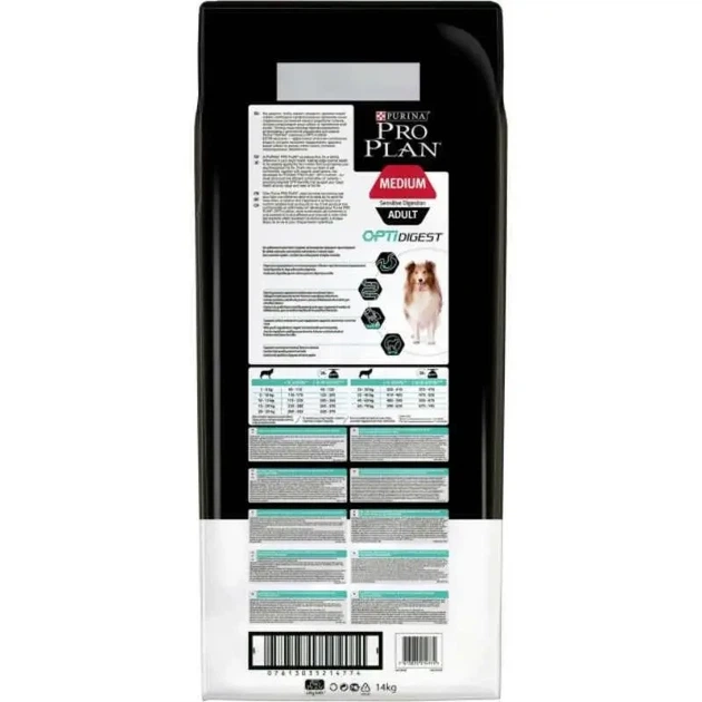Сухий корм PRO PLAN Medium Adult Sensitive Digestion 1+ для дорослих собак середніх порід з чутливим травленням з ягням 18 кг - зображення 3