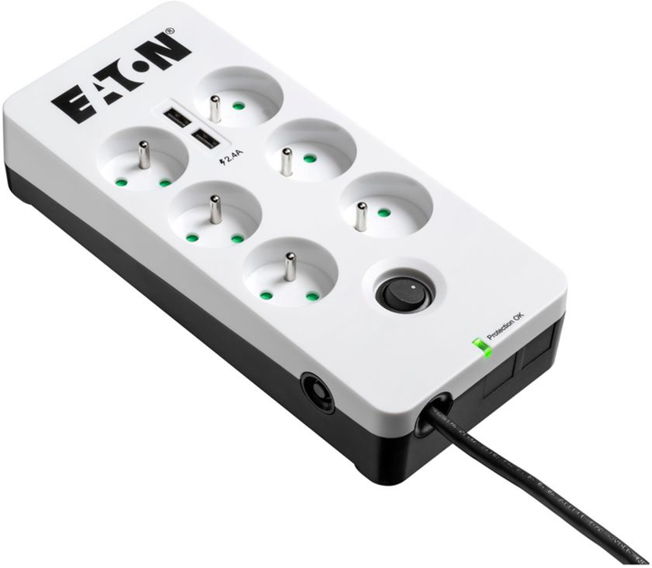 Мережевий фільтр Eaton Protection Box PB6UF 6 розеток 1.5 м з вимикачем White (3553340667206) - зображення 2