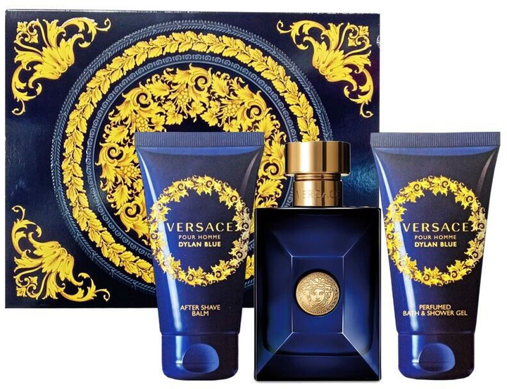 Zestaw męski Versace Dylan Blue Woda toaletowa 50 ml + Balsam po goleniu 50 ml + Żel pod prysznic 50 ml (8011003885138) - obraz 1