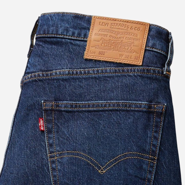 Jeansy męskie slim fit Levi's 502 Taper 29507-1460 30-32 Ciemnogranatowe (5401157269794) - obraz 6