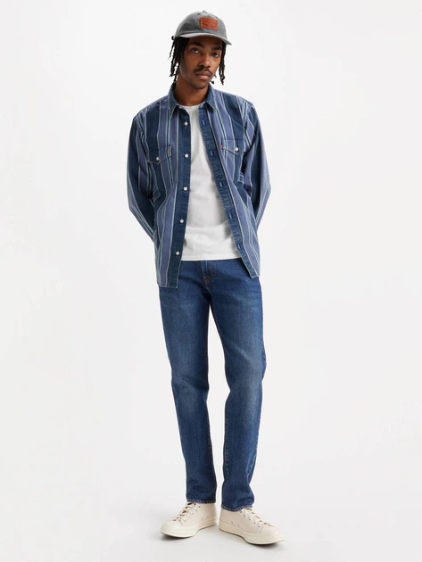 Jeansy męskie slim fit Levi's 502 Taper 29507-1460 32-32 Ciemnogranatowe (5401157270943) - obraz 3