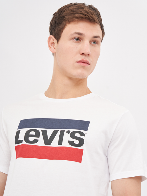 Koszulka męska bawełniana Levi's Sportswear Logo Graphic 39636-0000 XL Biała (5400537535177) - obraz 4