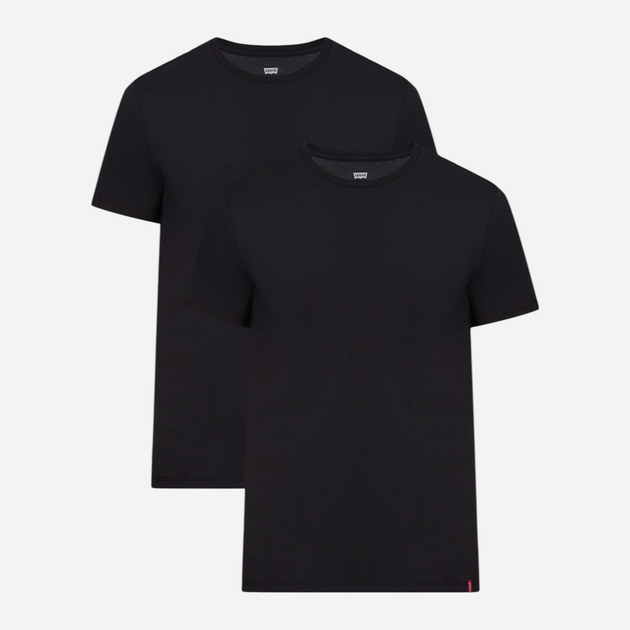Zestaw koszulek męskich bawełniany 2 szt Levi's Slim Crewneck 79541-0001 L Czarny (5400816578284) - obraz 1