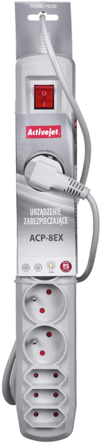 Мережевий фільтр Activejet APN-8g/5m-GR 8x AC 5m Grey - зображення 3