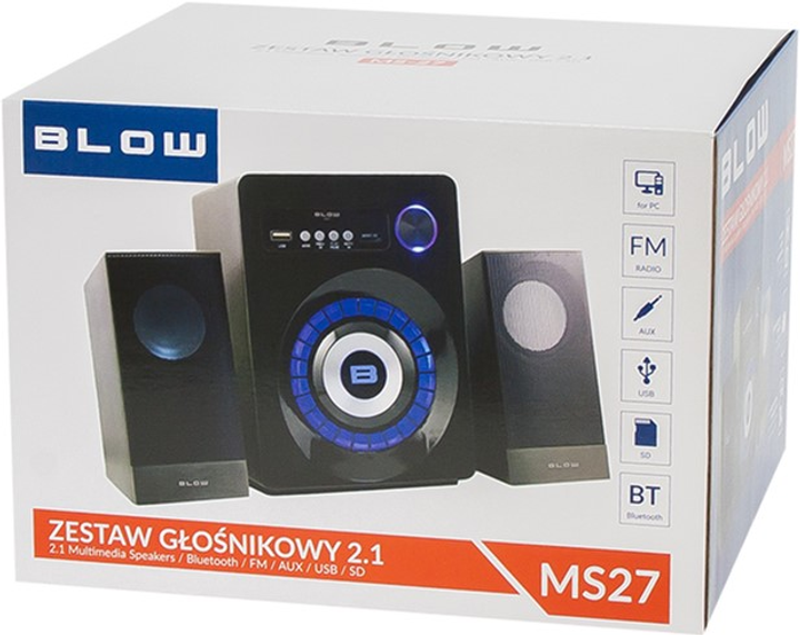 Акустична система Blow MS-27 Bluetooth Black (66-378#) - зображення 2