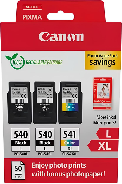 Картридж Canon Tinte Photo Value Pack 2 x PG-540CL-541XL (8714574679693) - зображення 1