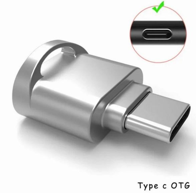Картридер адаптер Type-C пристрій для читання карт пам'яті Micro SD картридер для телефонів сірий (II) 33724 - Фото 1 Картридер адаптер Type-C пристрій для читання карт пам'яті Micro SD картридер для телефонів сірий (II) 33724 - зображення 1