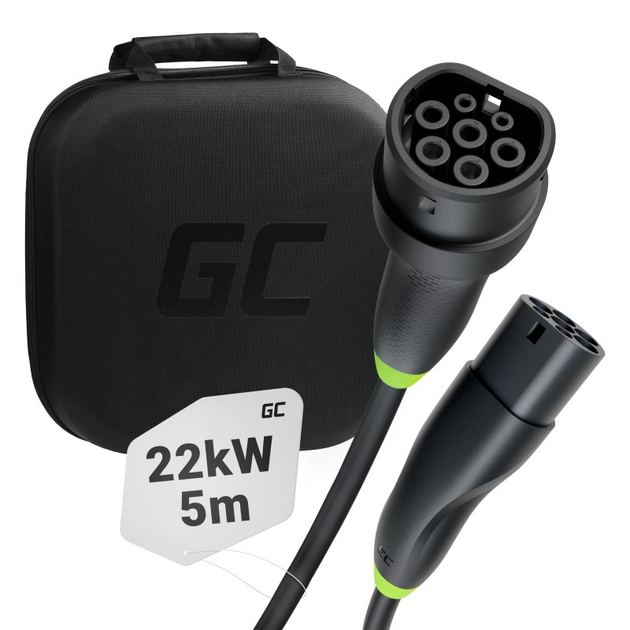 Kabel do ładowania samochodów elektrycznych Green Cell EV Cable Type 2 22 kW 5 m (5904326370333) - obraz 5