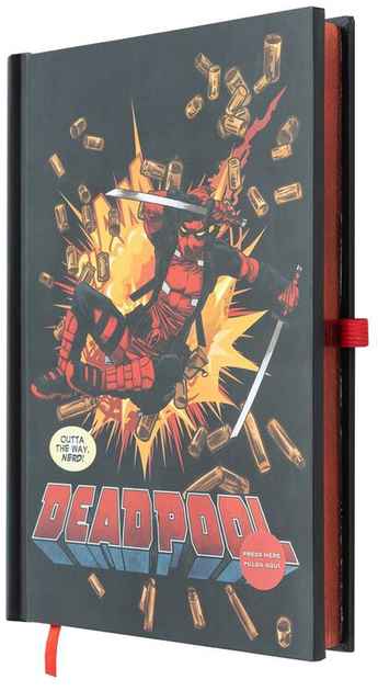 Блокнот Grupo Erik Marvel Deadpool A5 Premium Led 96 аркушів (8435497297374) - зображення 1