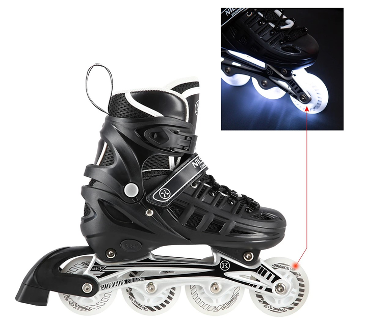 Łyżworolki Nils Extreme 4 w 1 NH10905 35-38 M LED Czarne (5907695520118) - obraz 7