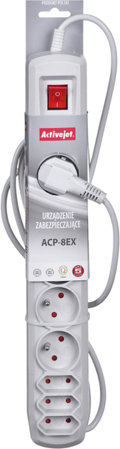 Listwa zasilająca Activejet APN-8g/3m-GR Grey (5901452155452) - obraz 3