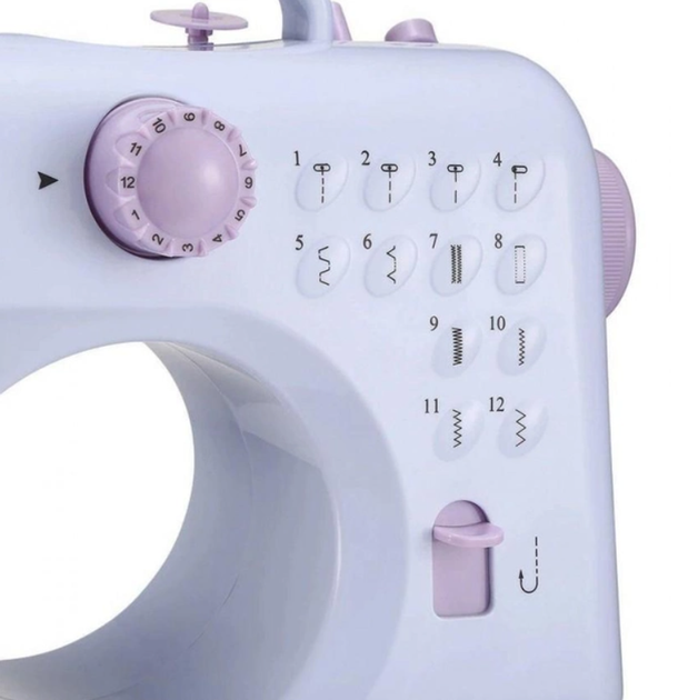 Электрическая швейная машинка Sewing Machine 505 портативная 12 программ строчки с подсветкой реверсом педалью Белая - изображение 7
