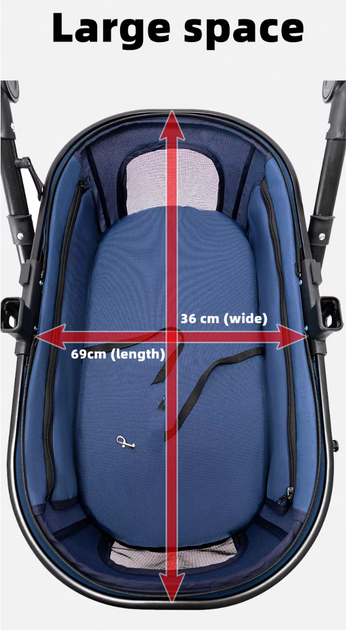 Cкладная коляска для домашних животных со съемной переноской Oui Oui Pet Stroller YA01K Grey - Фото 10 Cкладная коляска для домашних животных со съемной переноской Oui Oui Pet Stroller YA01K Grey - изображение 10