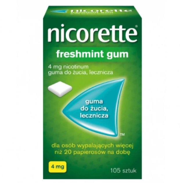 Нікотинова жувальна гумка з м'ятним смаком, Nicorette Freshmint gum, 4mg/105шт - зображення 1