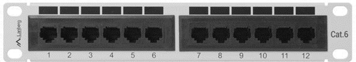Патч-панель Lanberg 12 port 1U 10" kat.6 Silver (PPU6-9012-S) - зображення 2