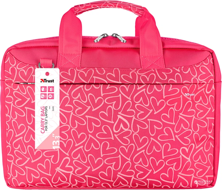 Сумка для ноутбука Trust Bari 13.3" Pink Hearts (21163) - Фото 7 Сумка для ноутбука Trust Bari 13.3" Pink Hearts (21163) - зображення 7