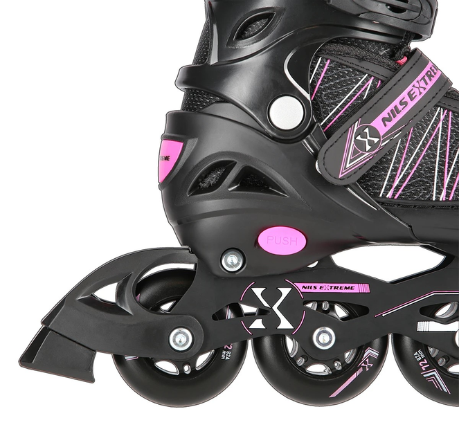 Łyżworolki Nils Extreme 2 w 1 NH11912 A 35-38 M Czarno-Różowe (5907695543032) - obraz 10