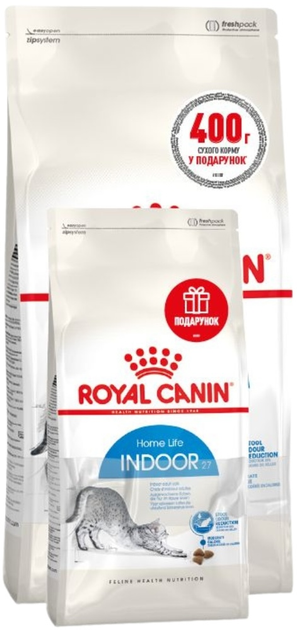 Фото - Корм для кішок Royal Canin Промо набір сухий корм для домашніх котів  Indoor 2 кг + 400 г   (11514)