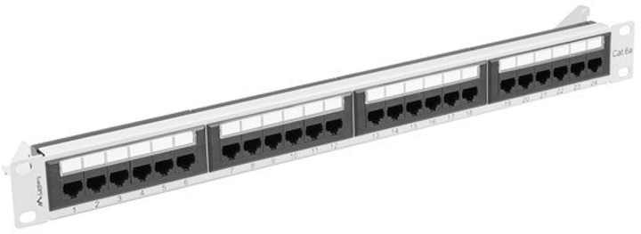 Патч-панель Lanberg 24 port 1U kat. 6a Silver (PPUA-1024-S) - зображення 1