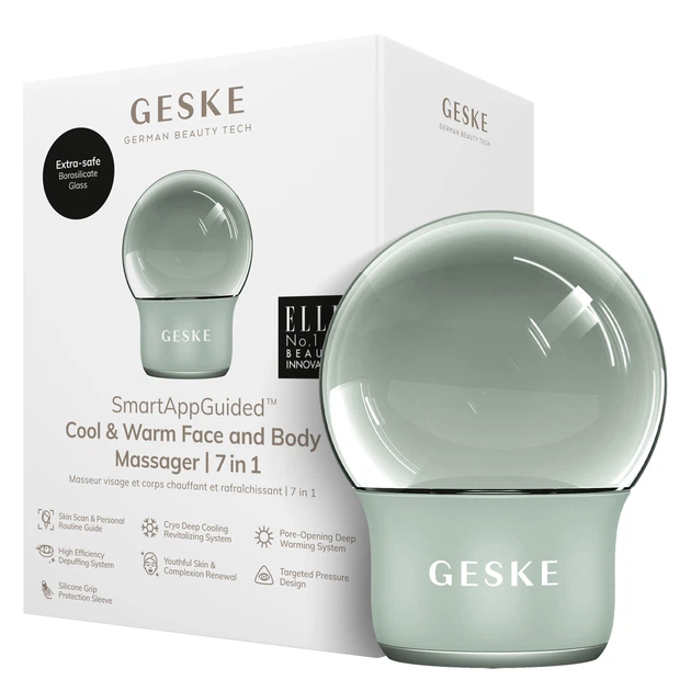 Массажер для лица и тела GESKE Cool&Warm Face and Body Massager 7в1 green - изображение 7