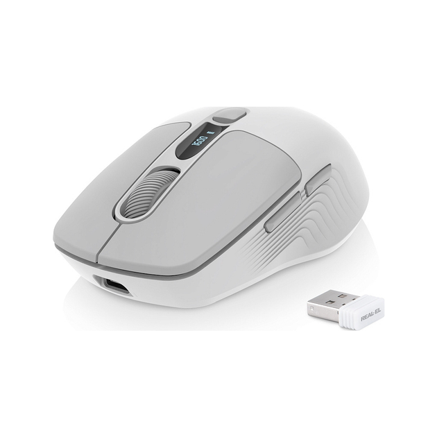 Мышка REAL-EL RM-480W Wireless/Bluetooth White (EL123200050) - изображение 1