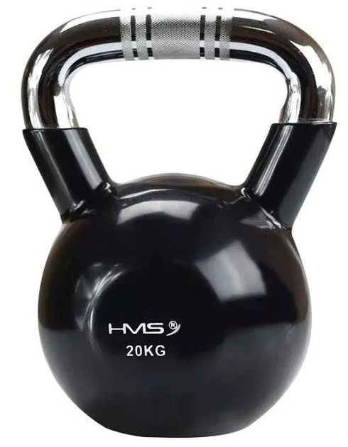 Kettlebell HMS zeliwny gumowany 20 kg czarny KTC20 (5907695524291) - obraz 1