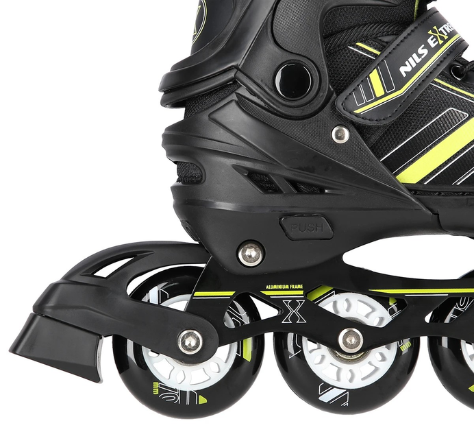 Łyżworolki Nils Extreme 2 w 1 NH18191 39-43 L Czarno-Limonkowe (5907695591781) - obraz 9