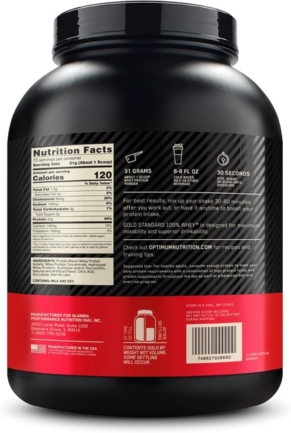 Протеїн Optimum Nutrition Whey Gold Standard 2270 г Полуниця (5060469988542) - зображення 2