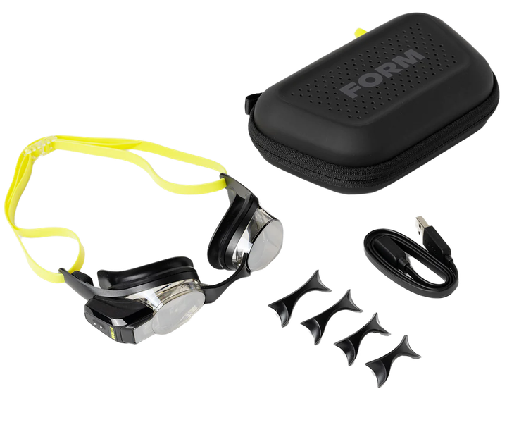 Умные очки для плавания 2 поколения FORM Smart Swim Goggles 2 черный с желтым силиконовым ремешком - Фото 2 Умные очки для плавания 2 поколения FORM Smart Swim Goggles 2 черный с желтым силиконовым ремешком - изображение 2