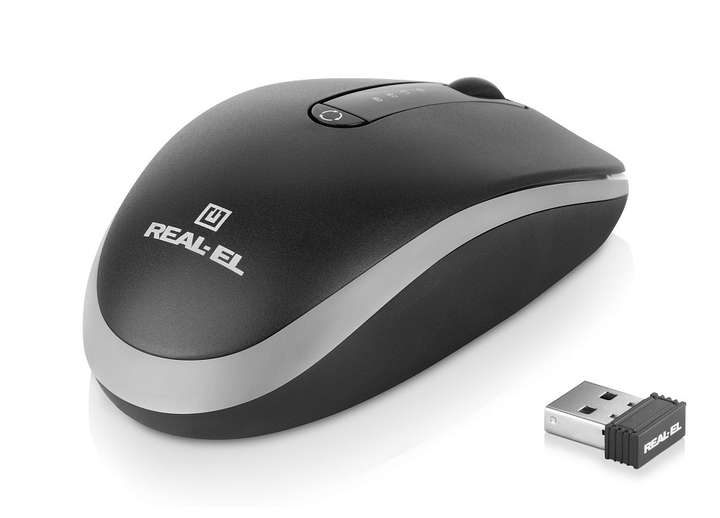 Мышка REAL-EL RM-455W (беспроводная Bluetooth/2.4 ГГц, с аккумулятором и мультиподключением) - изображение 2