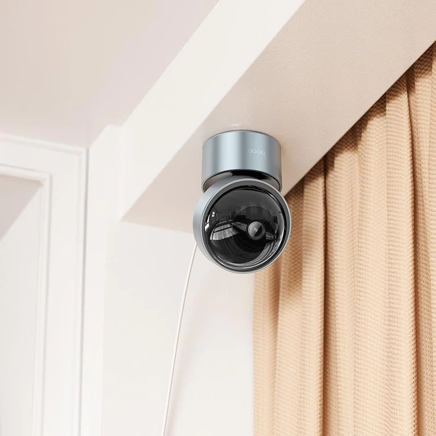 Камера відеоспостереження Hoco D5 Indoor PTZ HD cameray gray 3.0Мп Wi-Fi Bluetooth - Фото 6 Камера відеоспостереження Hoco D5 Indoor PTZ HD cameray gray 3.0Мп Wi-Fi Bluetooth - зображення 6