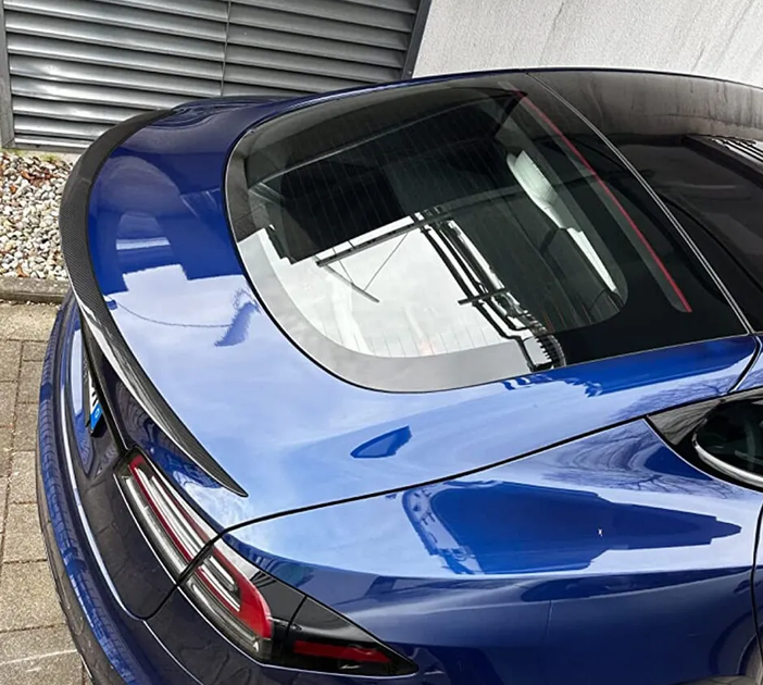 Спойлер на Tesla Model S стиль S черный глянцевый ABS-пластик - изображение 5