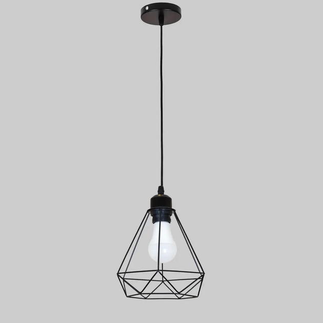 Чёрный подвес в стиле лофт "Modern Loft Light" (52-2019F-1 BK+BK) - изображение 1
