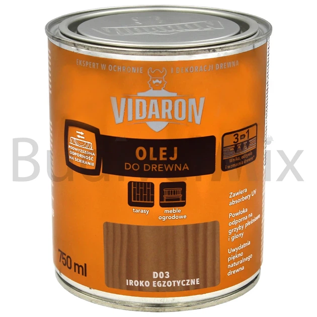 Олія для деревини Vidaron Olej D03 750 мл іроко екзотичне - Фото 1 Олія для деревини Vidaron Olej D03 750 мл іроко екзотичне - изображение 1