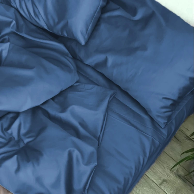 Акція на Наволочка MirSon Light Pro 10-011 Dark Blue Satin 60x60 см від Rozetka