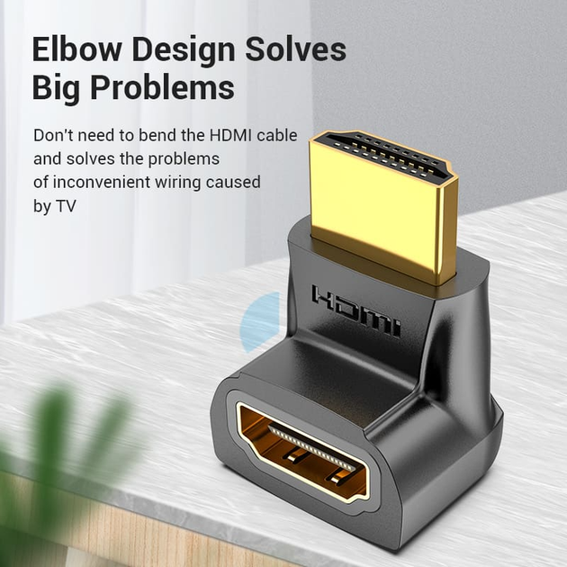 Перехідник Vention HDMI Male to Female Adapter 270° Degree Правий (AINB0) - зображення 5